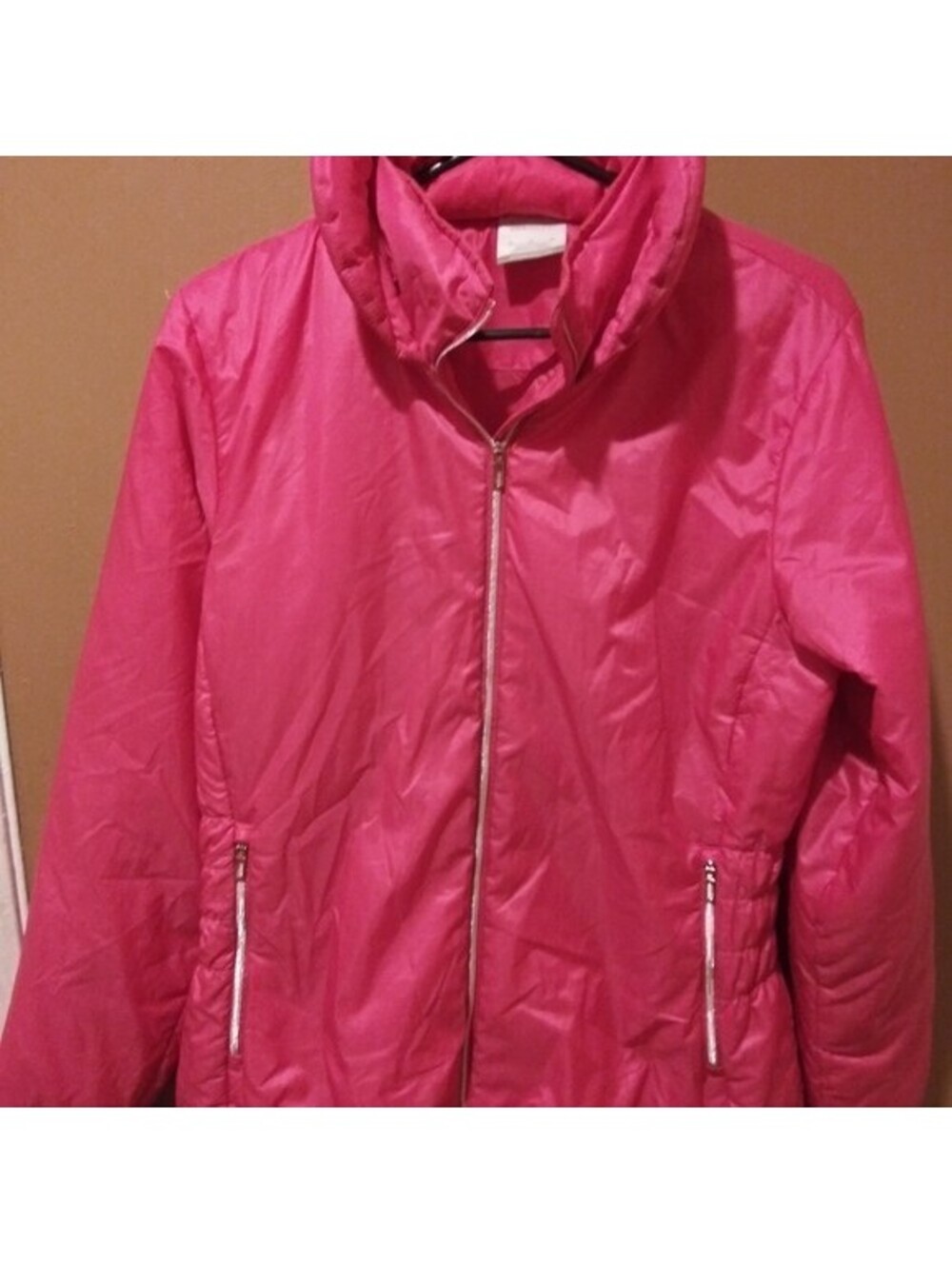 Nike Golf Hot Pink Zip up Puffer Jacket Hooded Size L EUC